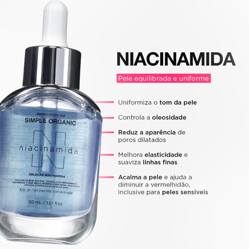 Sérum Niacinamida Solução Facial 30ml Simple Organic