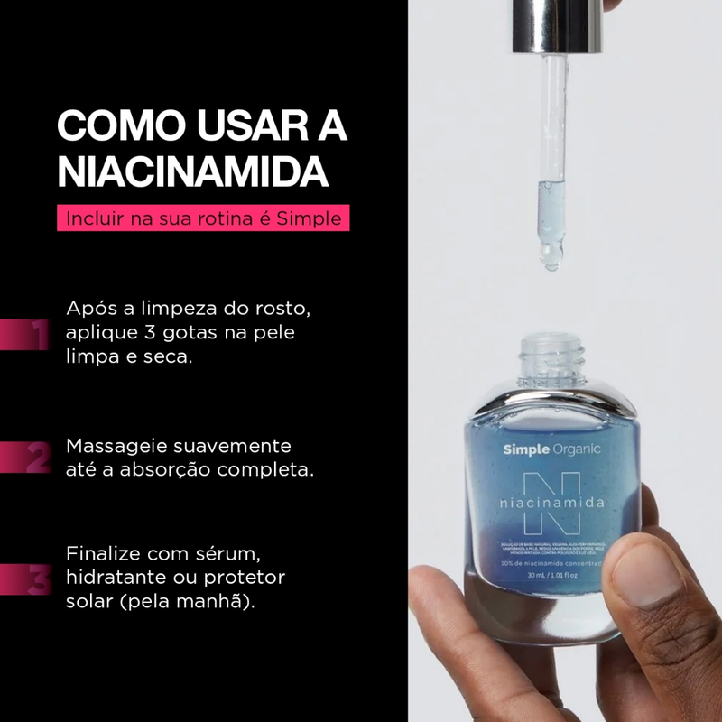 Sérum Niacinamida Solução Facial 30ml Simple Organic