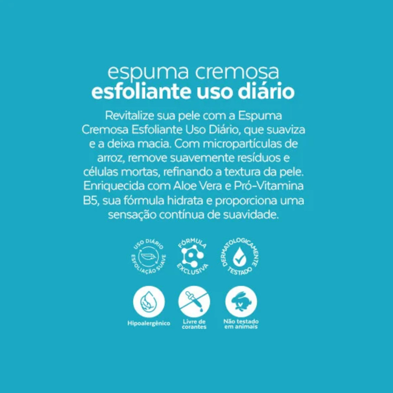 Kit Sabonete+Esfoliante Facial Espuma Cremosa com Aloe Vera Pró-Vitamina B5 240ml Dermachem