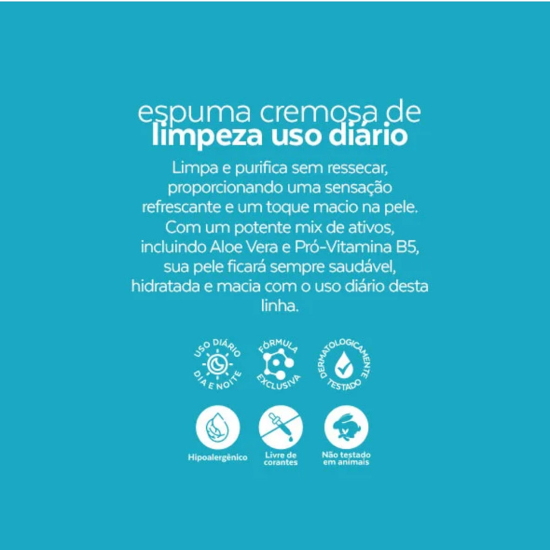 Kit Sabonete+Esfoliante Facial Espuma Cremosa com Aloe Vera Pró-Vitamina B5 240ml Dermachem